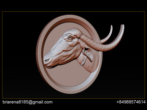 buffalo 3d stl model relief for cnc Modelo de Impressão 3D