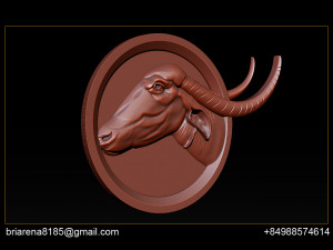 buffalo 3d stl model relief for cnc Modelo de Impressão 3D