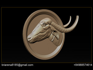 buffalo 3d stl model relief for cnc Modelo de Impressão 3D