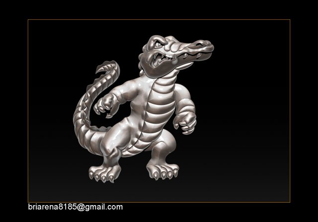 pendant little crocodile - gators 3d relief Modèles 3D en vedette .c4d .max .obj .3ds .fbx .stl .blend 