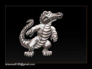 pendant little crocodile - gators 3d relief 3Dプリントモデル