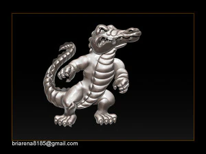 ciondolo piccolo coccodrillo - alligatori rilievo 3d Modello di stampa 3D