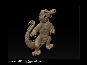 pendant little crocodile - gators 3d relief Modèles 3D en vedette