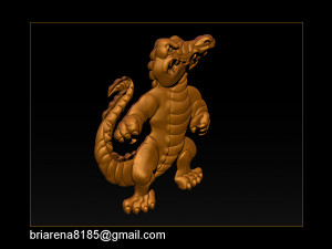 pendant little crocodile - gators 3d relief Modèles 3D en vedette