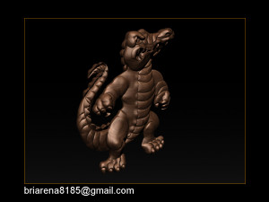 pendant little crocodile - gators 3d relief Modèles 3D en vedette