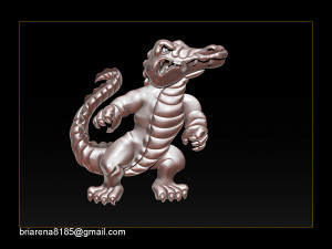 pendant little crocodile - gators 3d relief Modèles 3D en vedette