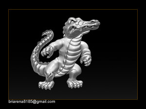 pendant little crocodile - gators 3d relief Modèles 3D en vedette