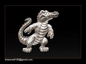 pendant little crocodile - gators 3d relief Modèles 3D en vedette
