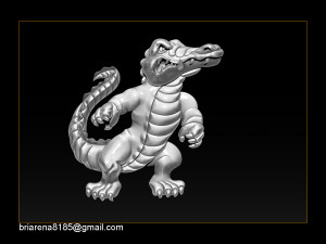 pendant little crocodile - gators 3d relief Modèles 3D en vedette