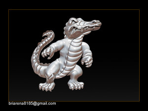 pendant little crocodile - gators 3d relief Modèles 3D en vedette