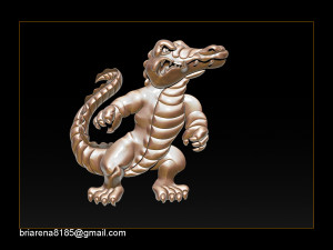 pendant little crocodile - gators 3d relief Modèles 3D en vedette