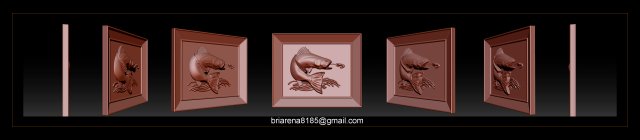 salmon bas relief for cnc carving 3D Print Model .c4d .max .obj .3ds .fbx .stl .blend