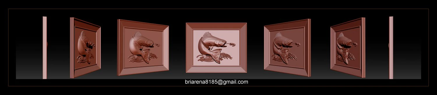 salmon bas relief for cnc carving 3D Print Model .c4d .max .obj .3ds .fbx .stl .blend 