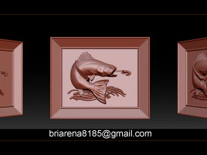 bajorrelieve de salm&oacute;n para tallado cnc Modelo de impresión 3D