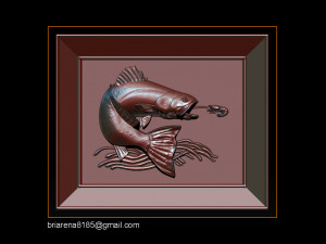 salmon bas relief for cnc carving 3D Print Model