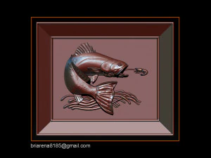 salmon bas relief for cnc carving 3D Print Model