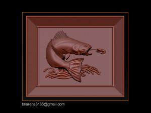 salmon bas relief for cnc carving 3D Print Model