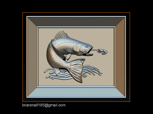 salmon bas relief for cnc carving 3D Print Model