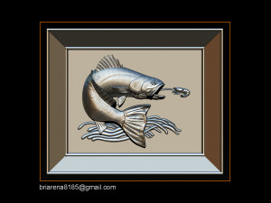 salmon bas relief for cnc carving 3D Print Model