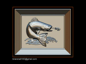 salmon bas relief for cnc carving 3D Print Model