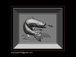 salmon bas relief for cnc carving 3D Print Model