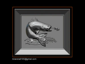 salmon bas relief for cnc carving 3D Print Model