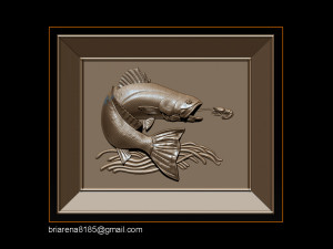 salmon bas relief for cnc carving 3D Print Model