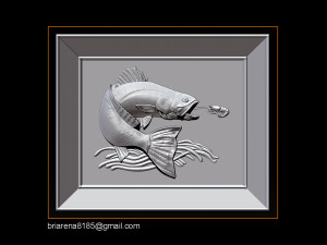 salmon bas relief for cnc carving 3D Print Model