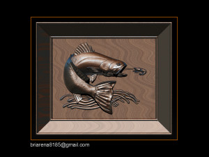 salmon bas relief for cnc carving 3D Print Model