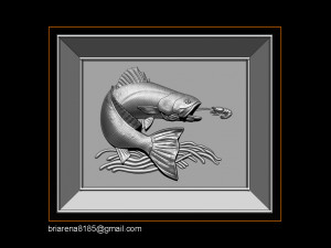 salmon bas relief for cnc carving 3D Print Model