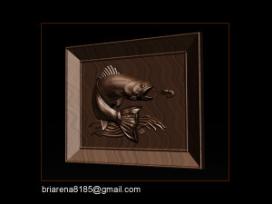 salmon bas relief for cnc carving 3D Print Model
