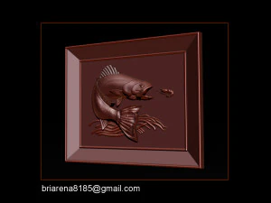 salmon bas relief for cnc carving 3D Print Model