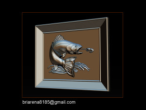 salmon bas relief for cnc carving 3D Print Model
