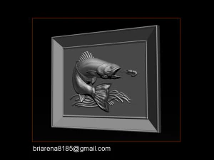 salmon bas relief for cnc carving 3D Print Model