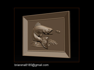 salmon bas relief for cnc carving 3D Print Model