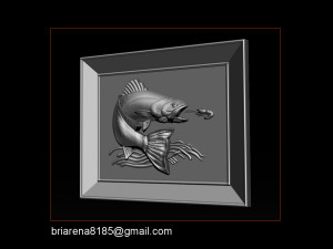 salmon bas relief for cnc carving 3D Print Model