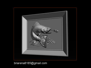 salmon bas relief for cnc carving 3D Print Model