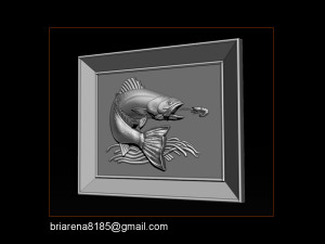 salmon bas relief for cnc carving 3D Print Model