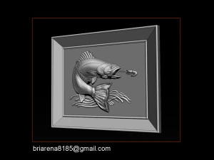 salmon bas relief for cnc carving 3D Print Model