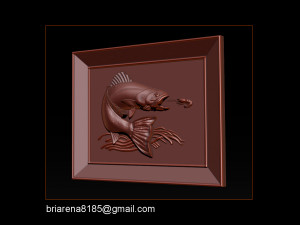 salmon bas relief for cnc carving 3D Print Model