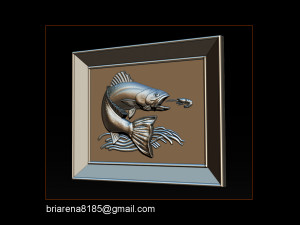 salmon bas relief for cnc carving 3D Print Model