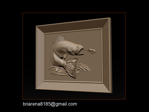 salmon bas relief for cnc carving 3D Print Model