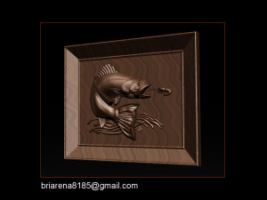 salmon bas relief for cnc carving 3D Print Model