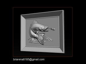salmon bas relief for cnc carving 3D Print Model
