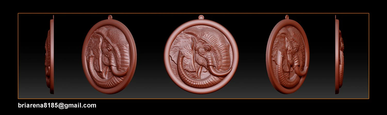 elephant pendant jewelry 3d print model 3D Print Model .c4d .max .obj .3ds .fbx .stl .blend 