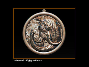 elephant pendant jewelry 3d print model Model do druku 3D