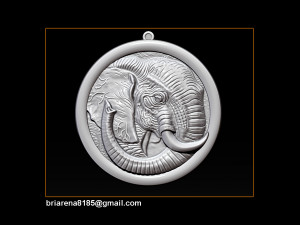 elephant pendant jewelry 3d print model Model do druku 3D