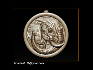 elephant pendant jewelry 3d print model Model do druku 3D