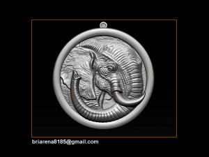 elephant pendant jewelry 3d print model Model do druku 3D