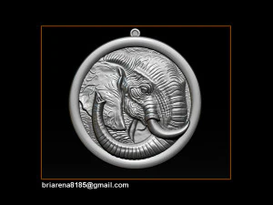 elephant pendant jewelry 3d print model 3D Print Model